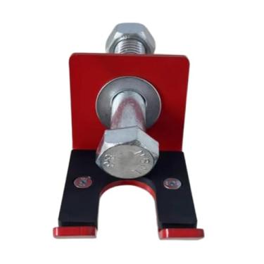 Imagem de simhoa Suporte para barra de halteres, suporte para barra de agachamento, acessório para academia doméstica resistente com furo de 18 mm, para de peso, Vermelho
