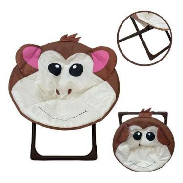 Imagem de Cadeira Moon Infantil Macaco Importway Camping Praia Marrom