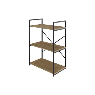 Imagem de Estante C/03 Prateleiras 84x60x33cm Yon Vermont Oak/est.preta Vermont Oak/est.preta