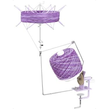 Imagem de Adhafera Enrolador de fios com Swift, enrolador de bolas para crochê, grande capacidade de 290 a 473 ml, centro-pull suave para bolo, suprimentos de artesanato de metal para entusiastas de tricô