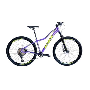 Imagem de Bicicleta Aro 29 Mtb Ksx Sd7 Feminina Aluminio 12v Garfo com Trava K7 11/50 Freio a Disco Hidráulico Kit 1x12 (Lilas/Amarelo, 17)