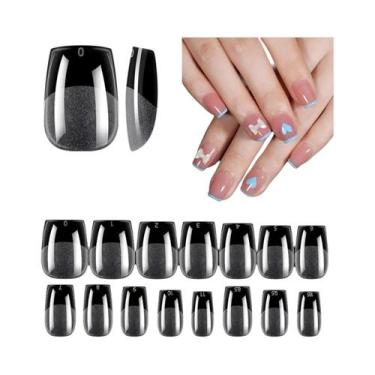 Imagem de Unhas Postiças Extra Longas E Transparentes, 120 Peças, Meia Cobertura