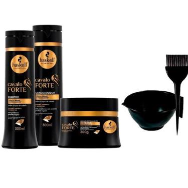 Imagem de KIT Haskell Cavalo Forte Cresce Cabelo Trio 300ml Cumbuca e Sachê