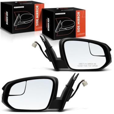 Imagem de A-Premium Par (2) espelhos retrovisores elétricos do lado do motorista e do passageiro - compatível com Toyota RAV4 2016 2017 2018 - Retrovisor retrovisor externo preto dobrável manual aquecido com