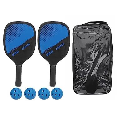 Imagem de Rancas de pickleball definem raquetes de pickleball resistentes ao portátil com 4 bolas e bolsa de transporte para adultos de jogo interno ao ar livre adultos crianças