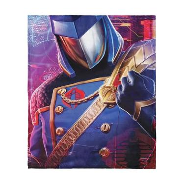 Imagem de G.I. Joe Profile Gallery Cobra Commander Silk Touch Throw, 127 x 152 cm – Cobertor de lã de desenho animado Hasbro, roupa de cama retrô ultramacia para cama ou sofá