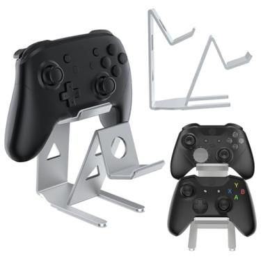 Imagem de ASIEIT Suporte de controle, pacote com 2 suportes para controle de jogos de 2 níveis, itens de decoração de mesa de jogos para PC, presentes para jogadores para séries X S, 2, PS5, PS3, Switch Pro e