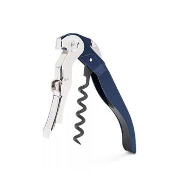 Imagem de Abridor de Garrafa Saca-Rolha Dois Estágios Pulltex ClickCut, Azul Mar