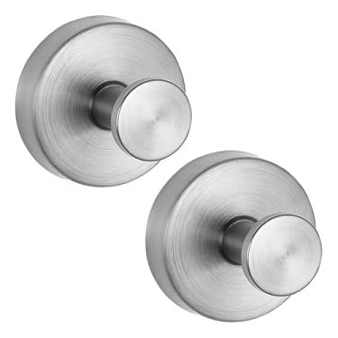 Imagem de Kit Com 2 Ganchos Autoadesivos Redondos Suporte Toalha Suporte Banheiro Porta Pano De Prato Cozinhas Pendurador Multiuso Sem Furos FONSES (PRATA)