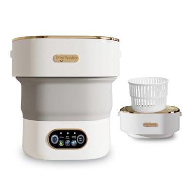 Imagem de LGLRTD Máquina de lavar portátil, mini lavadora dobrável de 15 L com 3 modos de limpeza para roupas de bebê, roupas íntimas, pequenas roupas dobráveis para viagem, apartamento, casa, dormitório, hotel
