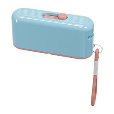 Imagem de harayaa Dispensador organizador de palitos de fio dental para viagem, palitos de dente, ferramenta portátil essencial, caixa de fio dental e conveniente, Azul