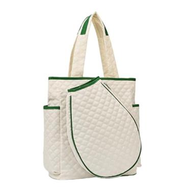 Imagem de menolana Bolsa para raquetes de tênis, fácil de organizar, portátil, grande capacidade, mochila esportiva para raquetes, mochila de pickleball para academia, Bege