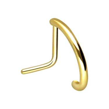 Imagem de PIERCINGLINE Anel de nariz de 20 g Aço cirúrgico 316L piercing de narina | Anel de nariz em forma de L em ótica de aro | Pinos de nariz para mulheres e homens