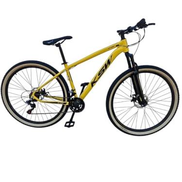 Imagem de Bicicleta Aro 29 Ksw Adulto 21 velocidades Suspensão Dianteira 80mm Pneu Faixa Amarelo (AMARELO PRETO, 21)