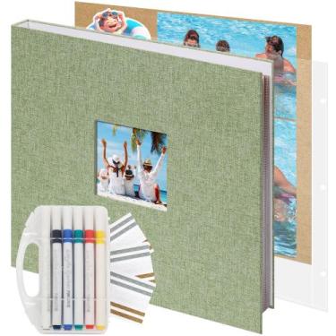 Imagem de Álbum de fotos de álbum de recortes Vienrose 30 folhas 12x12 cm com ma