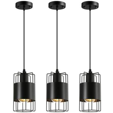 Imagem de Laihezz Pacote com 3 luzes pendentes, ilha de cozinha, luminárias suspensas de banheiro, iluminação pendente industrial, iluminação pendente moderna para casa de fazenda, luzes pendentes, ilha de