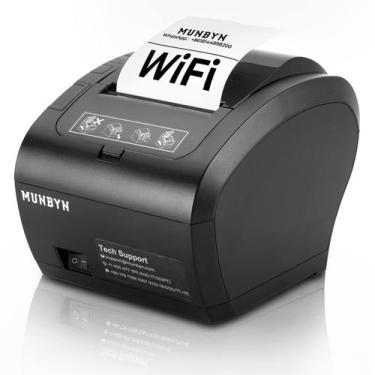 Imagem de Impressora de recibos MUNBYN P047-WiFi 80mm com USB para sistema POS