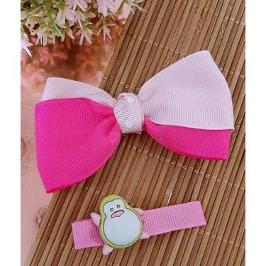 Imagem de Kit 02 Laço Presilha de Cabelo CLIP HAIR Bico de Pato Infantil Bebê Co