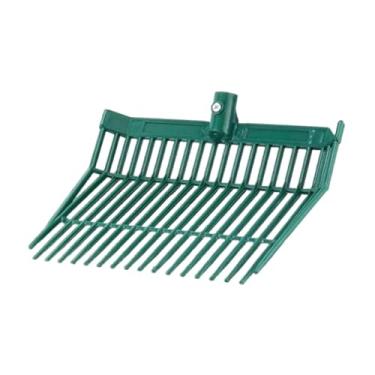 Imagem de WeiLaiKeQi Cabeça de garfo para esterco, 18 dentes angulares, ancinho para de esterco de cavalo em estábulos, Verde