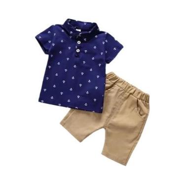 Imagem de Conjunto De Verão Para Meninos 2 Peças Roupa Infantil Camiseta E Short