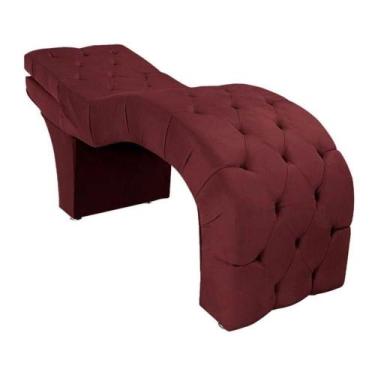 Imagem de Maca Estofada Reclinável Sobrancelhas Cílios Suede Jade Bordô - Black 