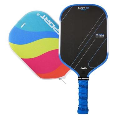Imagem de AMA SPORT Raquete de pickleball de fibra de carbono aprovada pela USAPA 16 mm Pickleball Raquete de Pickleball com superfície texturizada de fricção com núcleo de favo de mel PP de propulsão (NXT 01