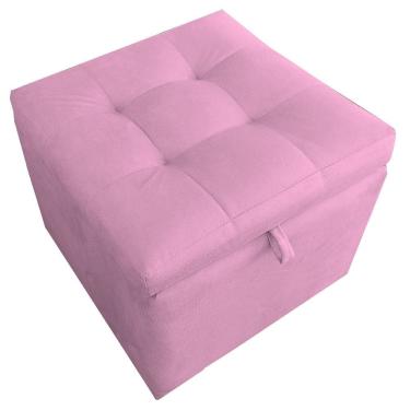 Imagem de  Puff Baú Porta Suitte Objetos 45x45x45cm Rosa