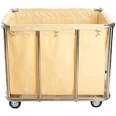 Imagem de Prateleira carros móveis cesta de lavandaria com rodas carrinho de lavandaria com sacos de tecido removíveis recipiente de lavandaria classificador de lavandaria cesto casa hotel carrinho de