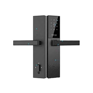 Imagem de ifgswopq Fechadura eletrônica para porta de segurança com Wi-Fi fechadura de porta de impressão digital para casa inteligente remotamente alça inteligente (cor: opções 1 (60 68)) (opções 2 (60 68))