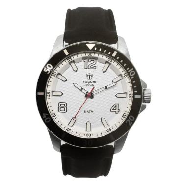 Imagem de Relógio Masculino de Aço Tuguir Analógico Infinity 9169B Prata e Preto e Branco