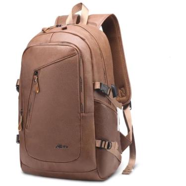 Imagem de Mochila Unissex de Couro Sintético para Laptop, DYJ, Marrom