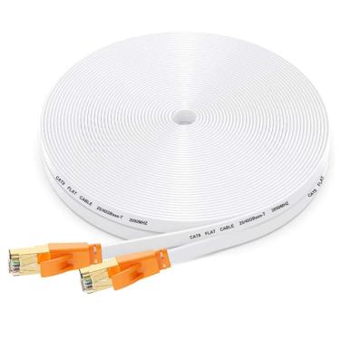 Imagem de Cabo de Internet Cat8 15M Vel, 40Gbps 2000 MHz com Conector RJ45, SMOLINK, Branco