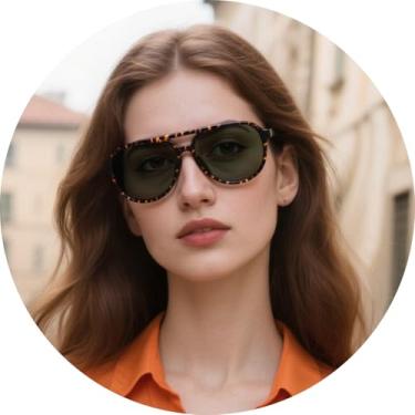 Imagem de Óculos de sol aviador polarizados femininos, proteção UV400, armação de metal leve e elegante para dirigir ao ar livre, viagens, Preto e marrom, F