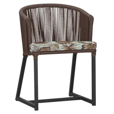 Imagem de Cadeira De Jantar Noronha Alumínio Preta E6 Trama Original Marrom