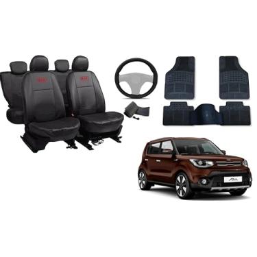 Imagem de Capa de couro + Tapete 5 peças + Capa de volante para Kia soul 13-19
