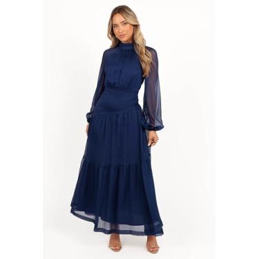 Imagem de Petal & Pup Vestido maxi feminino Julip Sheer manga longa - azul-marinho, Azul marino, M