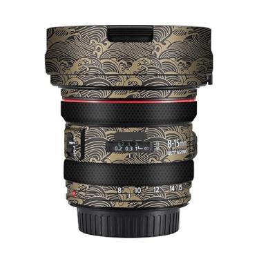 Imagem de Adesivo de lente de câmera EF 8-15 4 L para Canon EF 8-15 mm F4 L revestimento película protetora vinil decalque skin (ouro onda)