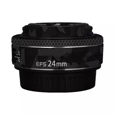 Imagem de EFS 24 2.8 Adesivo de lente de câmera para Canon EF-S 24 mm F2.8 Película protetora de vinil decalque skin (Shadow Camo Black)