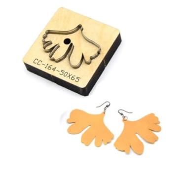 Imagem de YJIUYUANQ Matrizes de corte de couro, brincos de folha de ginkgo, ferramenta de perfuração de madeira para projetos de artesanato DIY