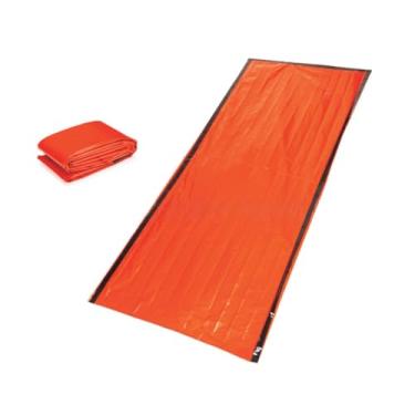 Imagem de Saco de dormir de emergência quente espesso – Forma retangular com fecho de cordão, ideal para aventuras ao ar livre e caminhadas