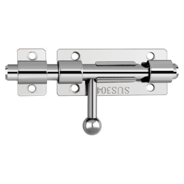 Imagem de Trava de barril, trava deslizante de 4,2 polegadas, trava deslizante de aço inoxidável SUS304 com orifício de cadeado, trava de trava de porta de parafuso deslizante resistente para cerca de madeira