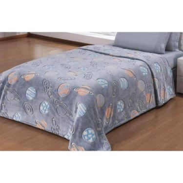 Imagem de Manta Flannel Infantil Shine 1,50X2,20 Andreza Planeta Azul