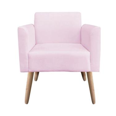 Imagem de Kit 1 Namoradeira e 1 Poltrona Marisa Suede Rosa Bebê
