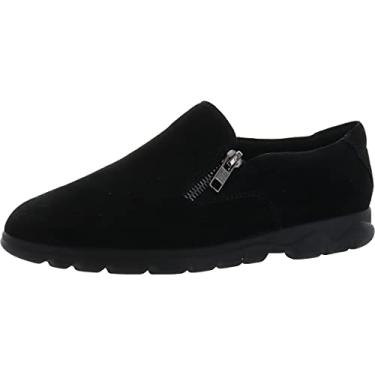 Imagem de Tênis de caminhada feminino Vaneli de couro Lenore cano baixo com zíper