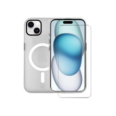 Imagem de Kit Capa Magsafe Pro Transparente e Pelicula Nano Vidro para iPhone 15 Plus - Gshield