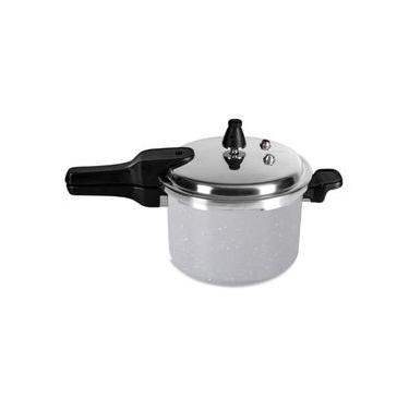 Imagem de Panela de Pressão 20 cm 4,2 L Fundo de Indução Estrutura Alumínio Antiaderente Pro-Ceramic Premium Cor Gris Linha Ceramic Life Super Brinox Cinza