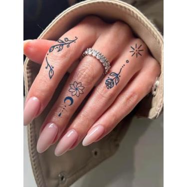 Imagem de Suco de ervas semi permanente mini fresco natural floral crescente dentes não-reflexivos clavícula braço pulso ombro pescoço corpo tatuagem semipermanente adesivo à prova d'água 1