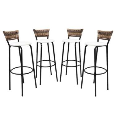 Imagem de Kit 4 Banqueta Cadeira 80cm Balcão Americana Bancada Cozinha Gourmet I