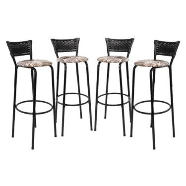 Imagem de kit 4 uni Banqueta 80cm Para Cozinha Gourmet Bancada Cadeira Balcão Ba