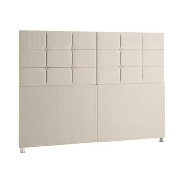 Imagem de Cabeceira Estofada Com Pé De Cama Box Casal E Queen Modelo, Conforto Luxo, Ideal para Quarto Moderno Brasileiro(Areia,QUEEN 1.60)